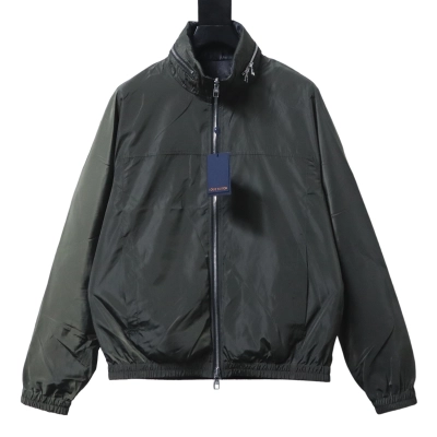    Louis vuitton 26ss monogram reversible hooded jacket Gray 01
