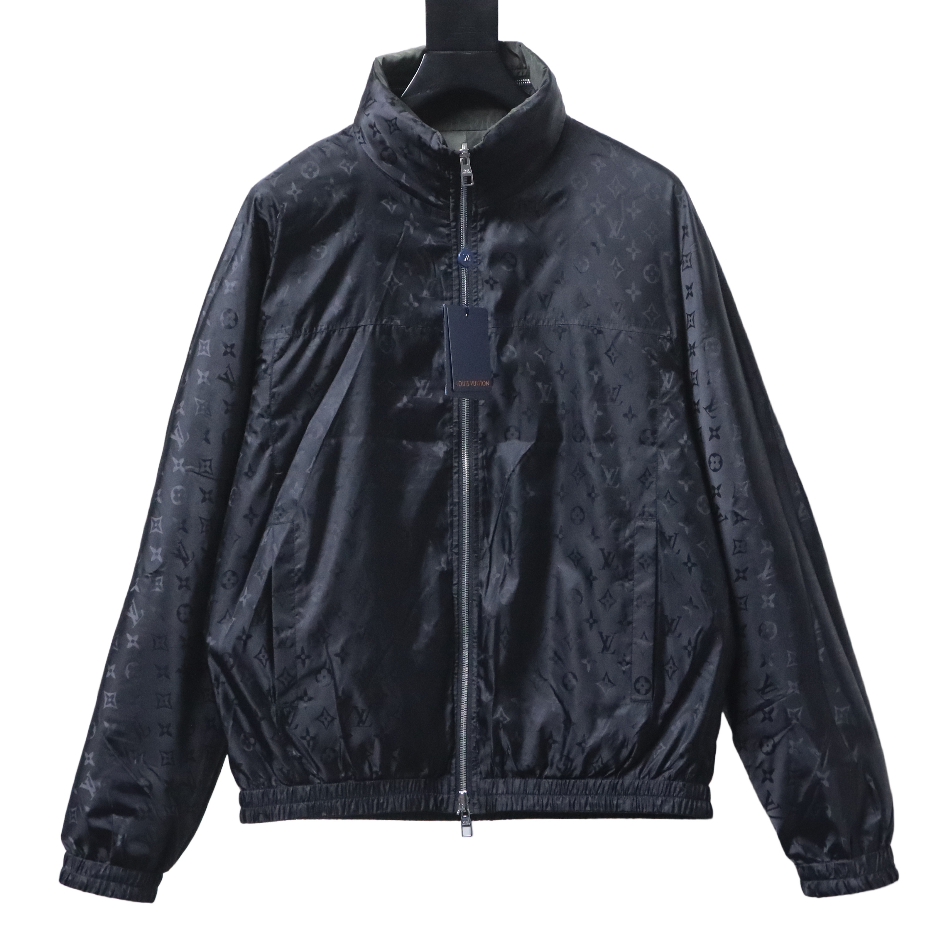    Louis vuitton 26ss monogram reversible hooded jacket Gray