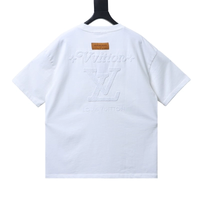 Top Quality    Louis Vuitton 26SS Woven Letter Embroidered T-Shirt 02