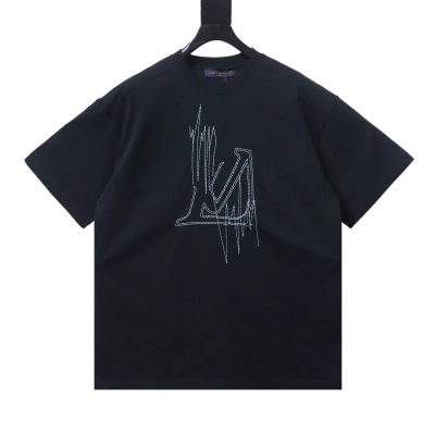 Top Quality    Louis Vuitton Dotted Embroidered T-Shirt 01