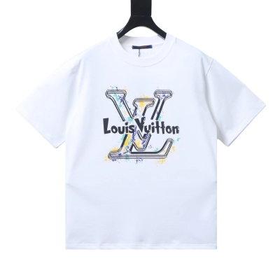    Louis vuitton graffiti large logo print t-shirt White 01