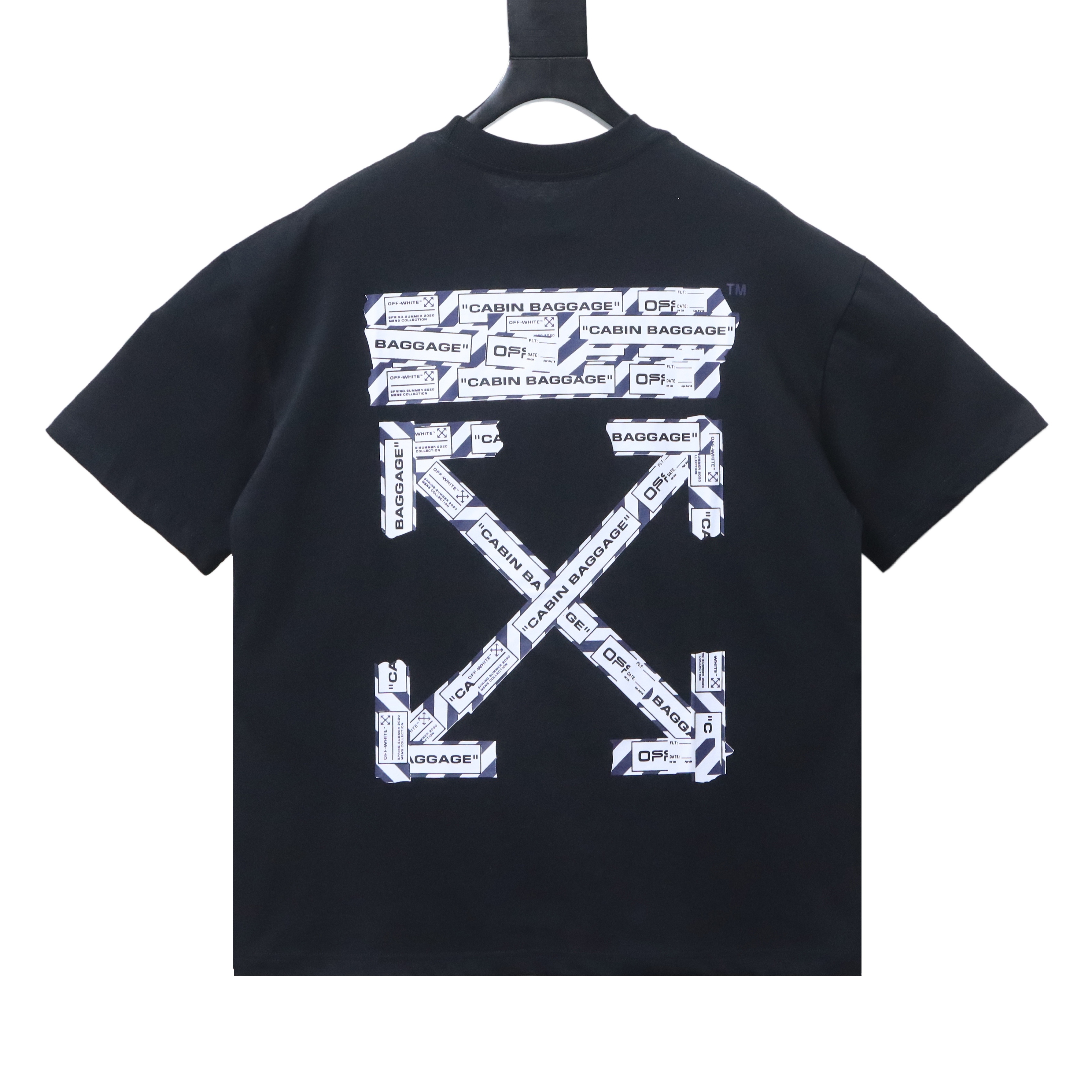   Off-White Airport Tape Arrow Print T-Shirt Black