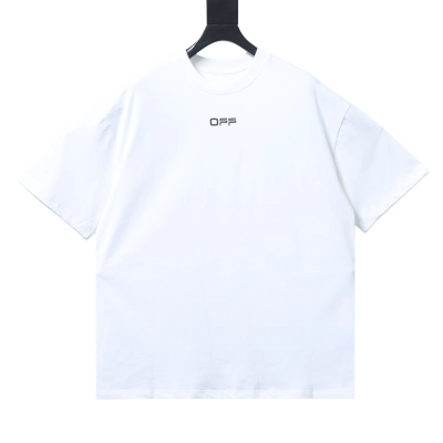    Off-White Airport Tape Arrow Print Short Sleeve T-Shirt White  01