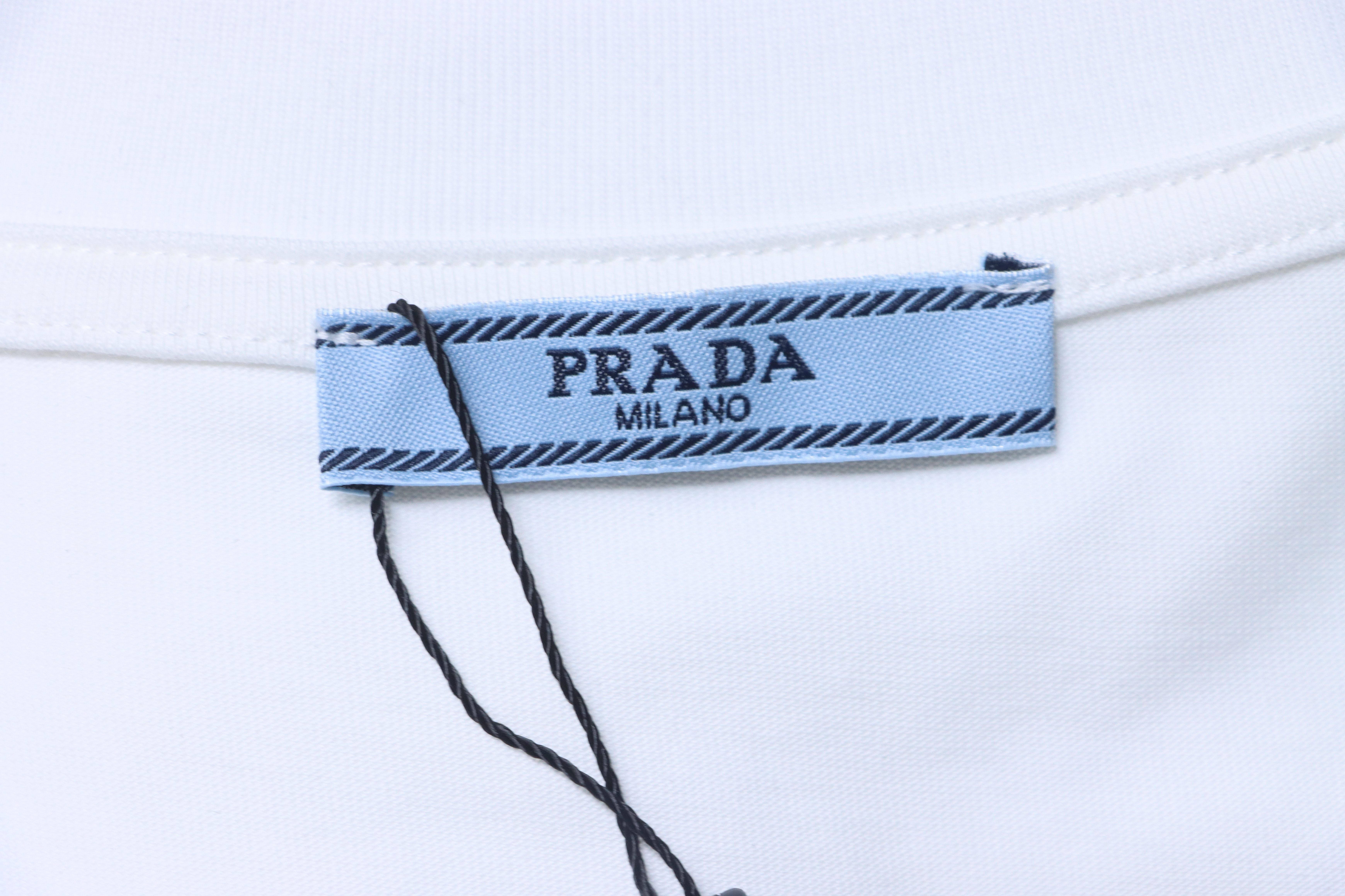    Prada headphone letter digital print t-shirt Gray