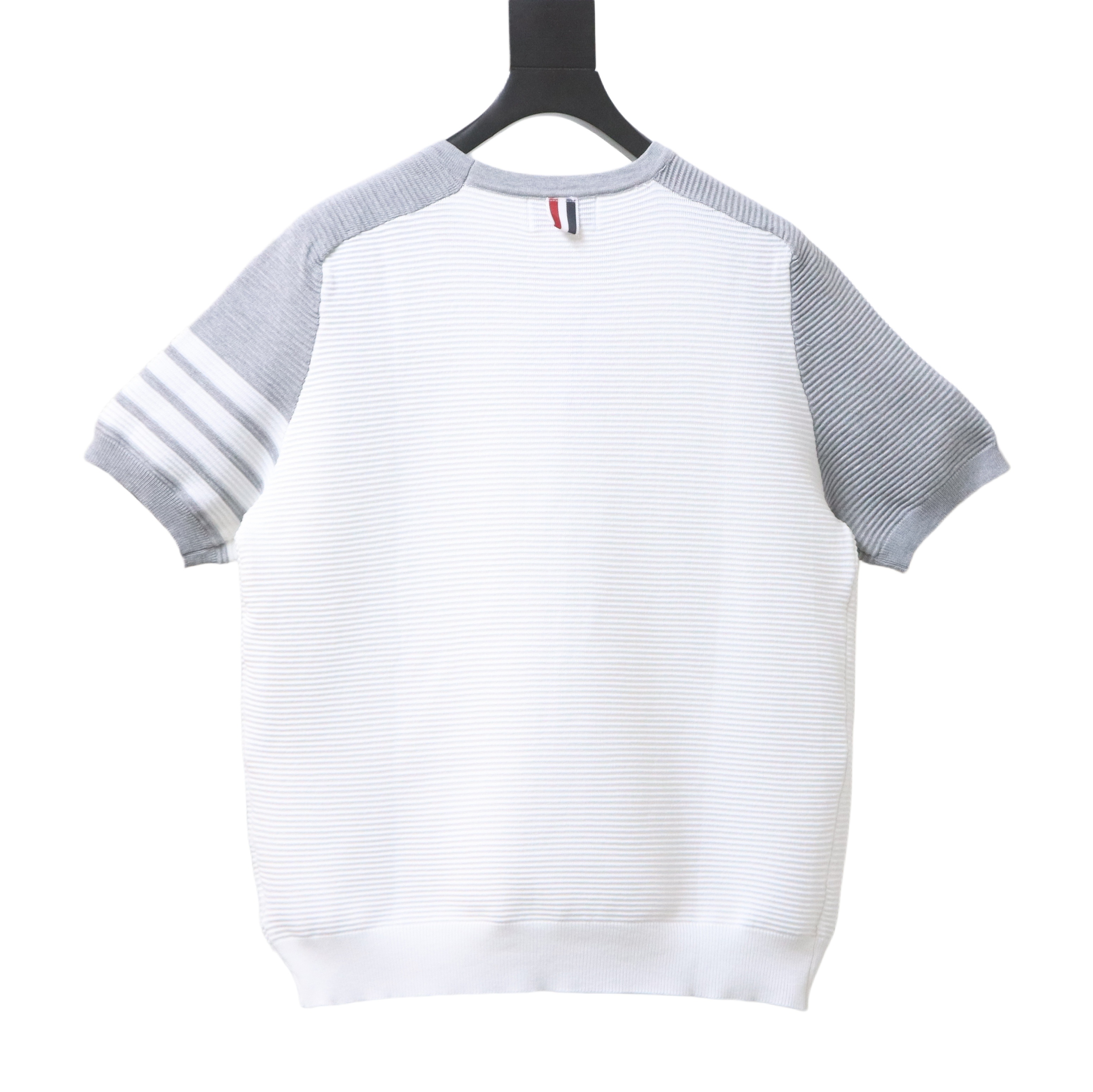    Thom Browne Water Ripple Waffle Knit T-Shirt Brown