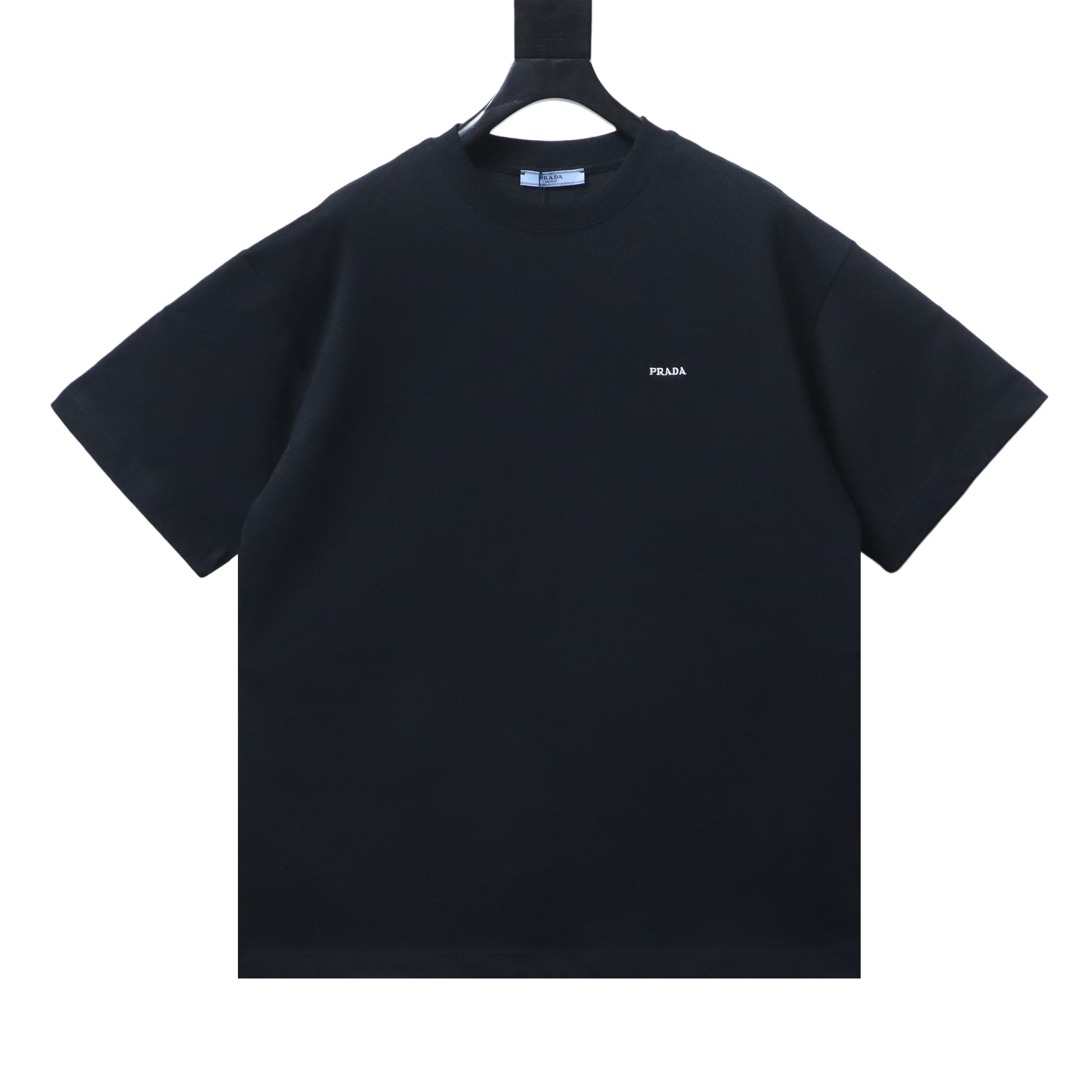    Prada  Embroidered Letter T-Shirt Black