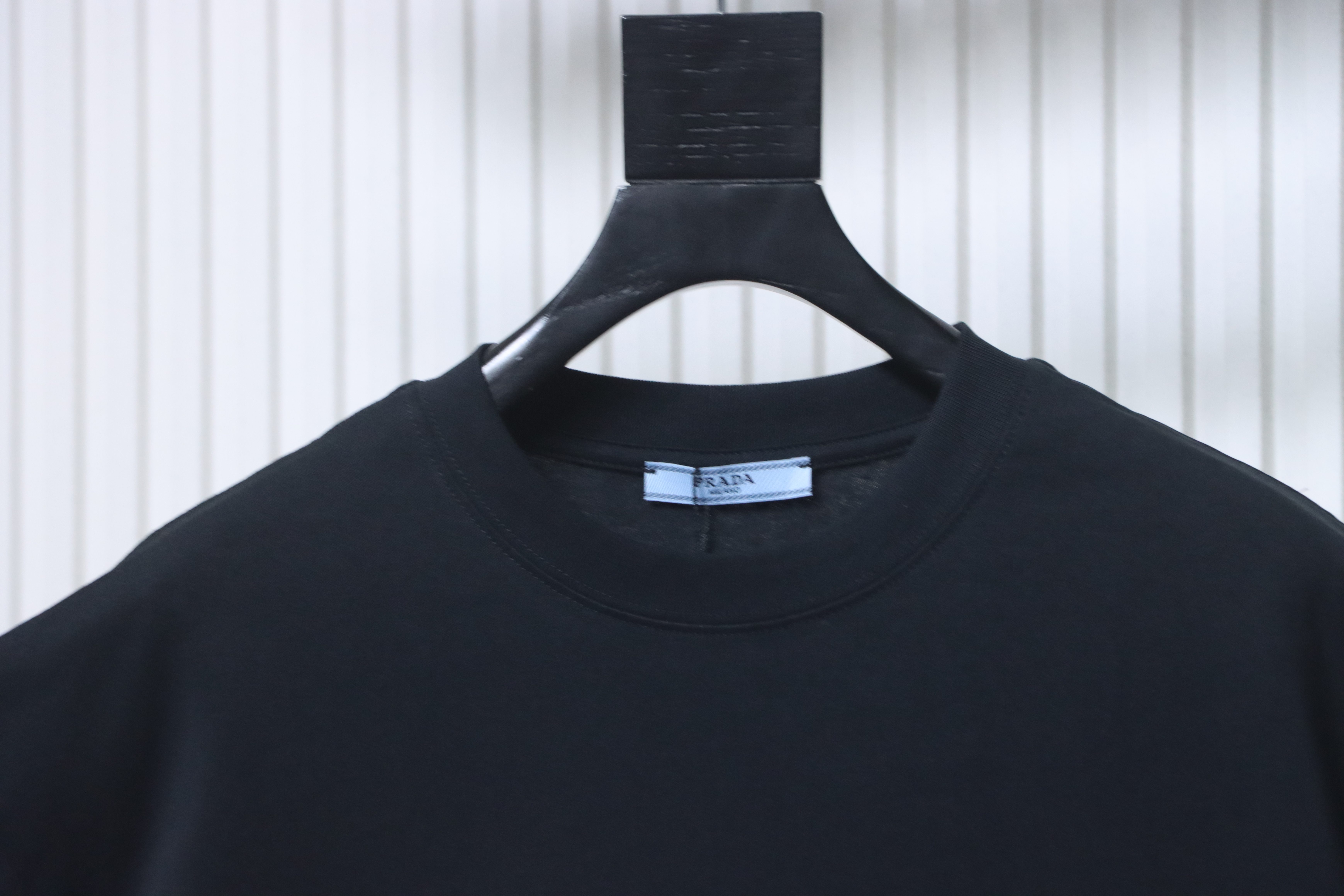    Prada  Embroidered Letter T-Shirt Black