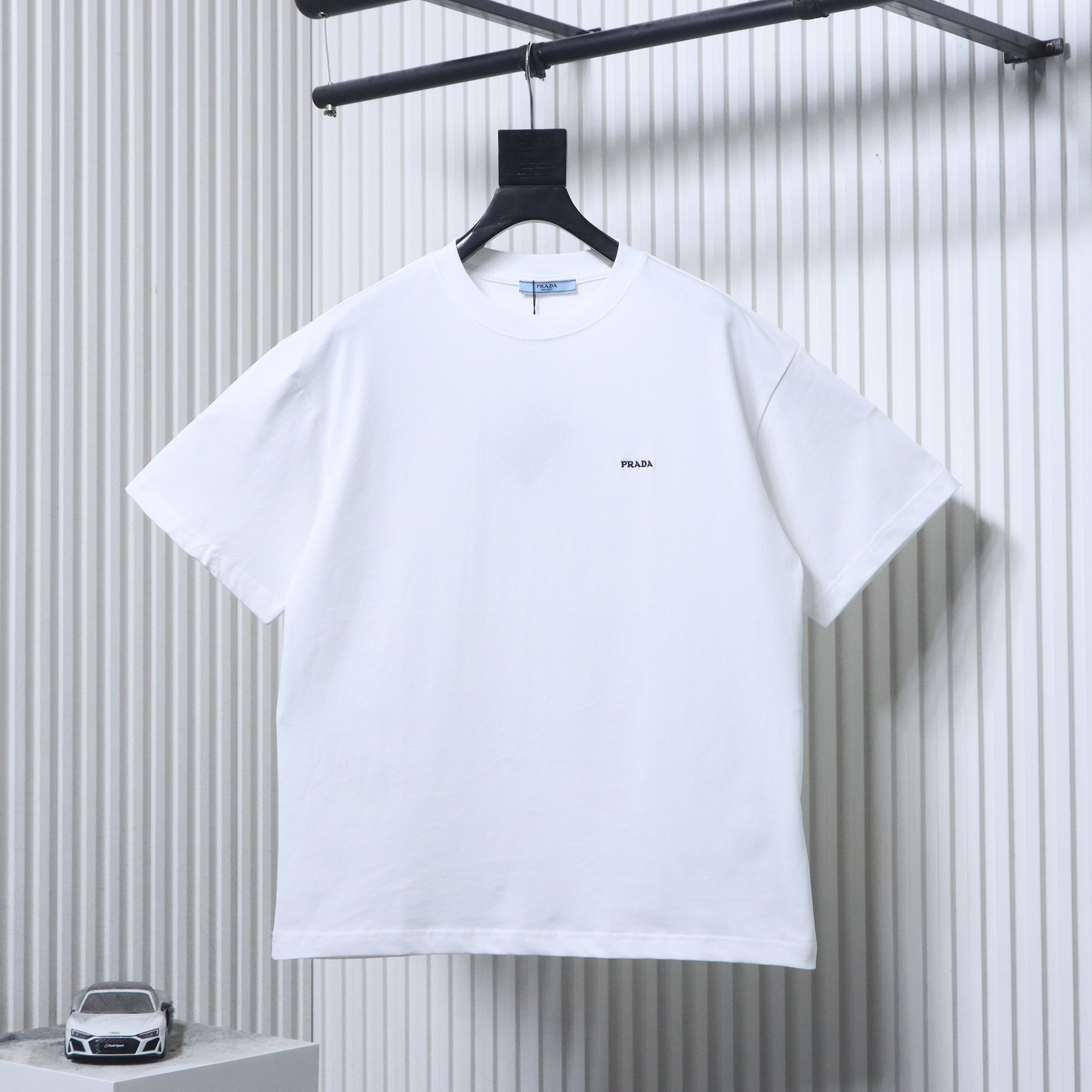    Prada  Embroidered Letter T-Shirt White