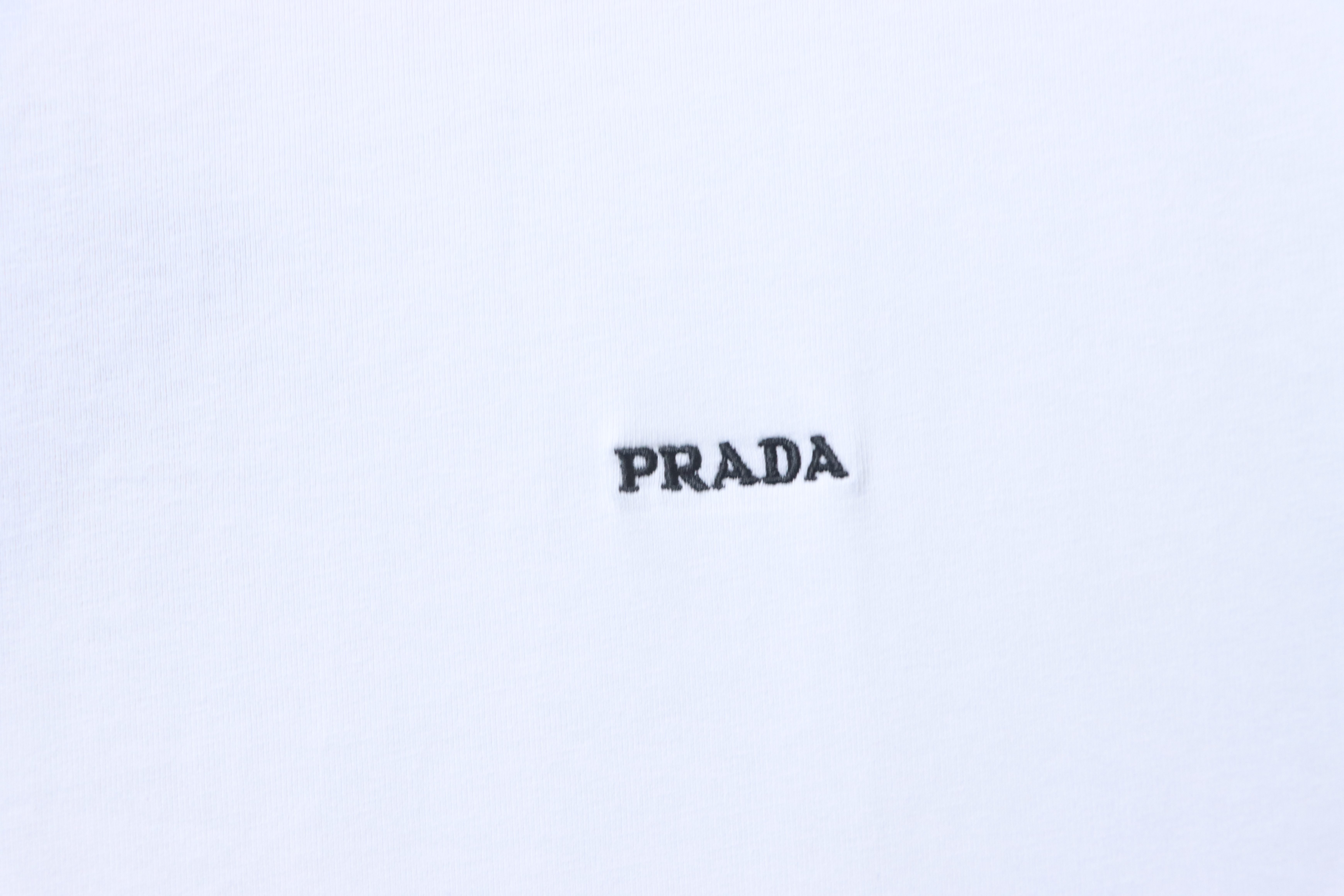    Prada  Embroidered Letter T-Shirt White
