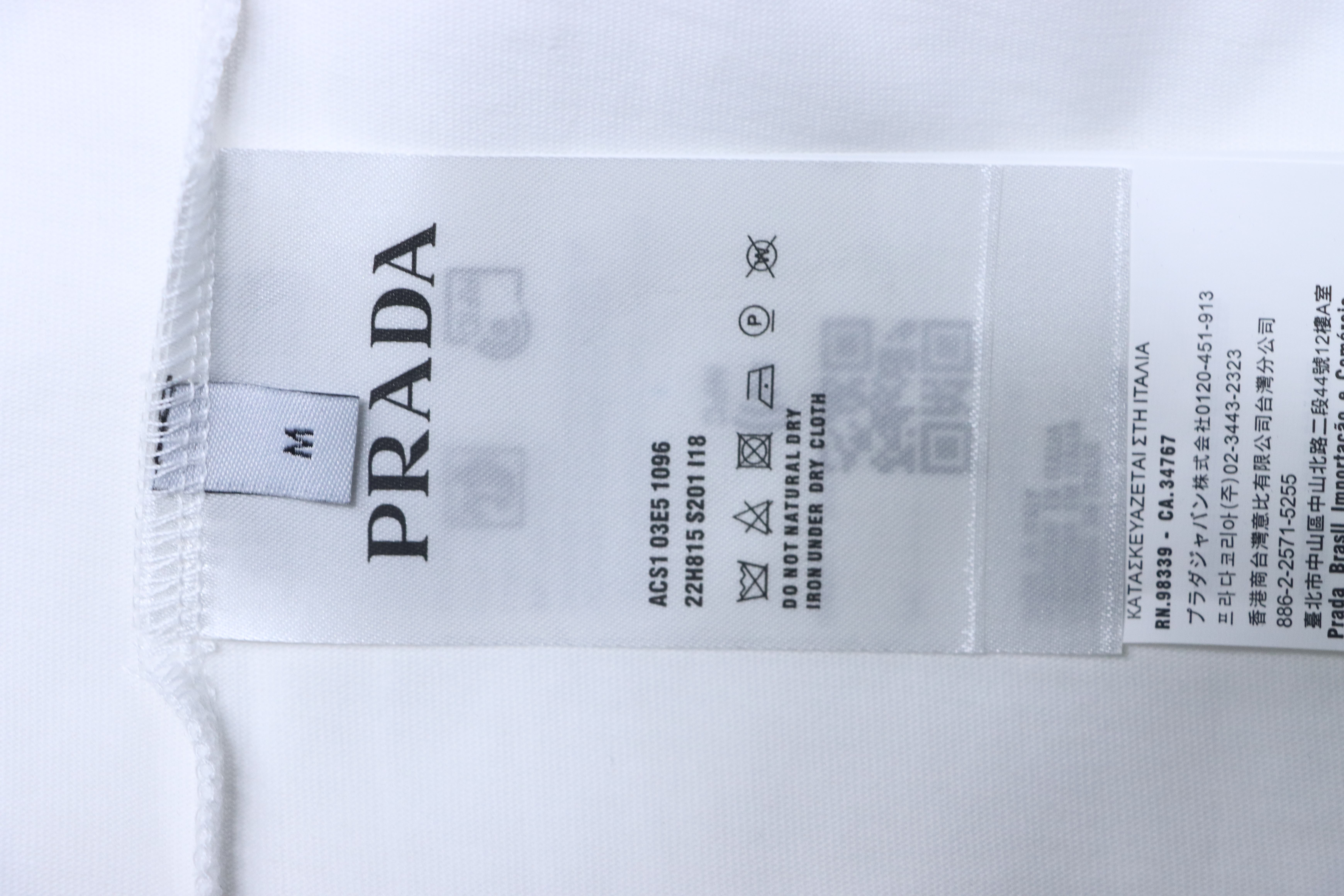    Prada  Embroidered Letter T-Shirt White
