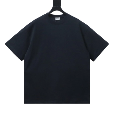 Saint Laurent Reverse Logo-Print Cotton-Jersey T-Shirt Black 01