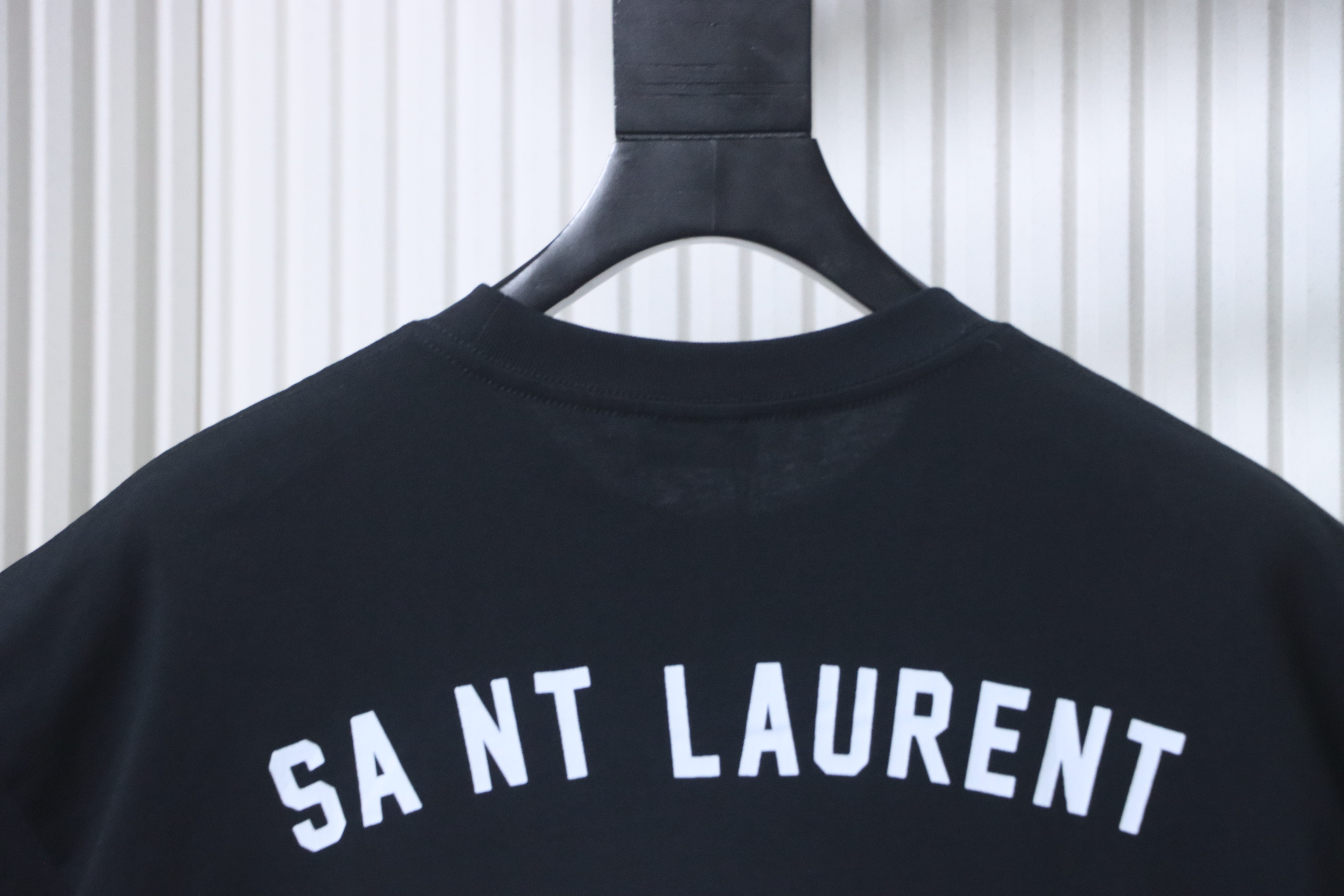    Saint Laurent Reverse Logo-Print Cotton-Jersey T-Shirt Black