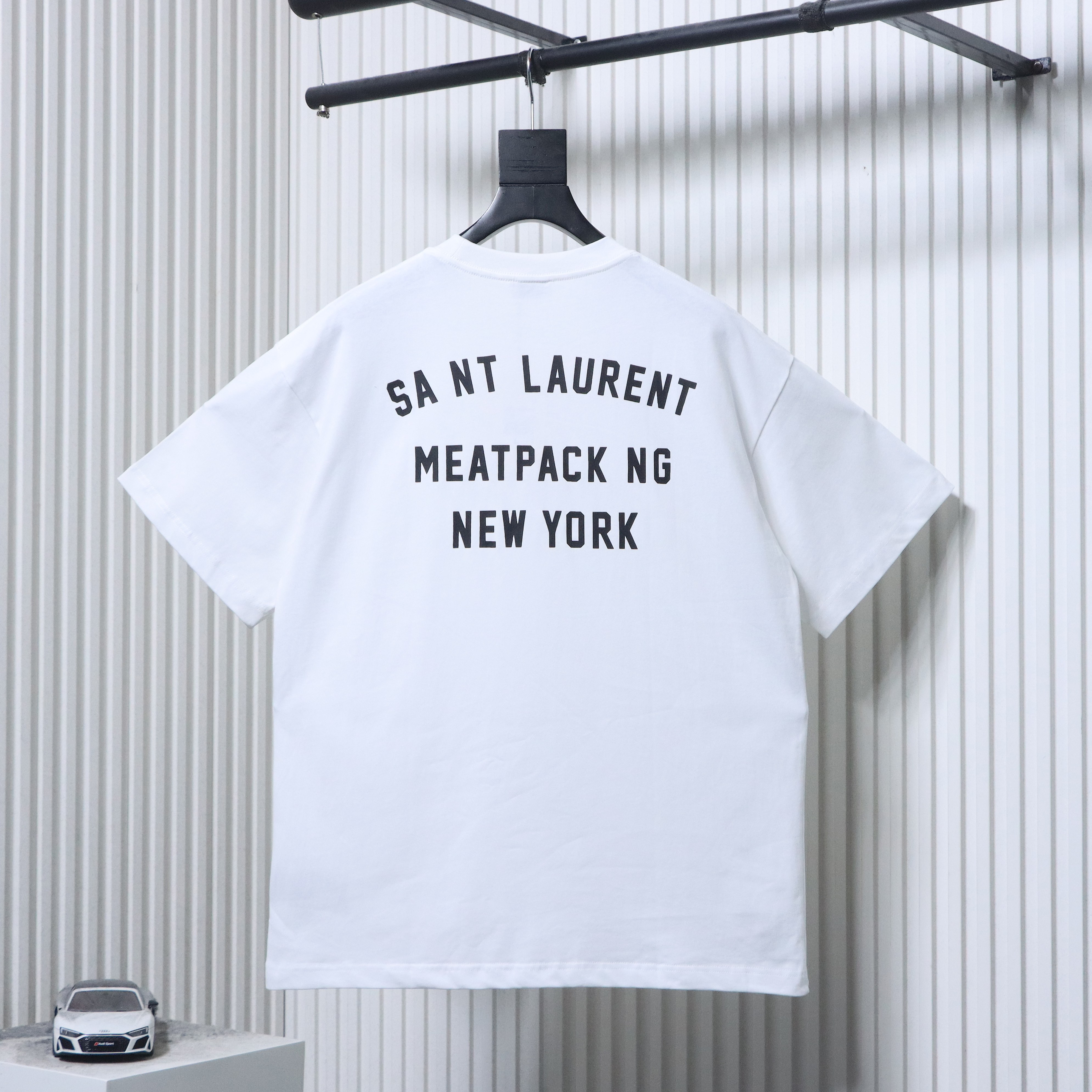    Saint Laurent Reverse Logo-Print Cotton-Jersey T-Shirt White