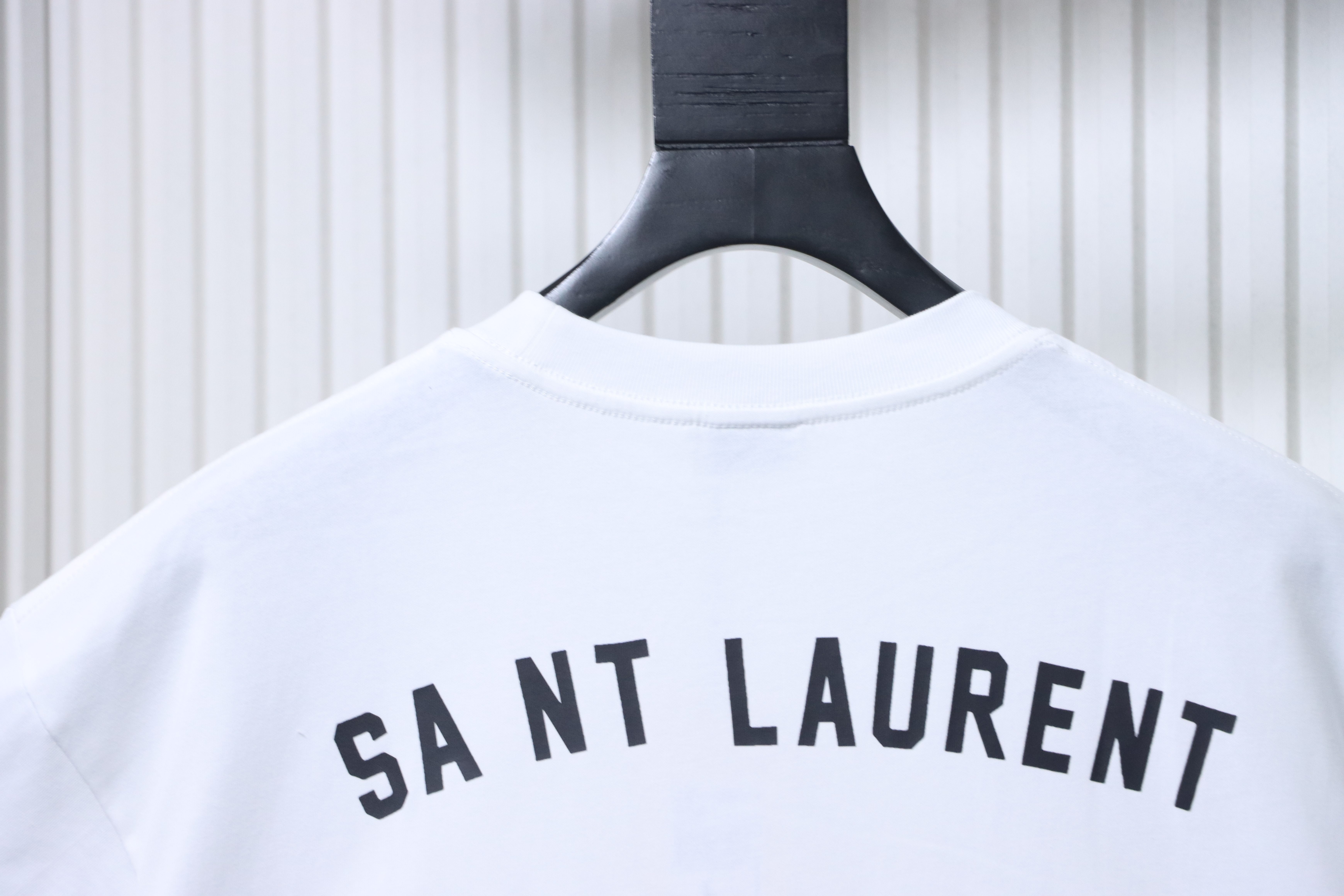    Saint Laurent Reverse Logo-Print Cotton-Jersey T-Shirt White