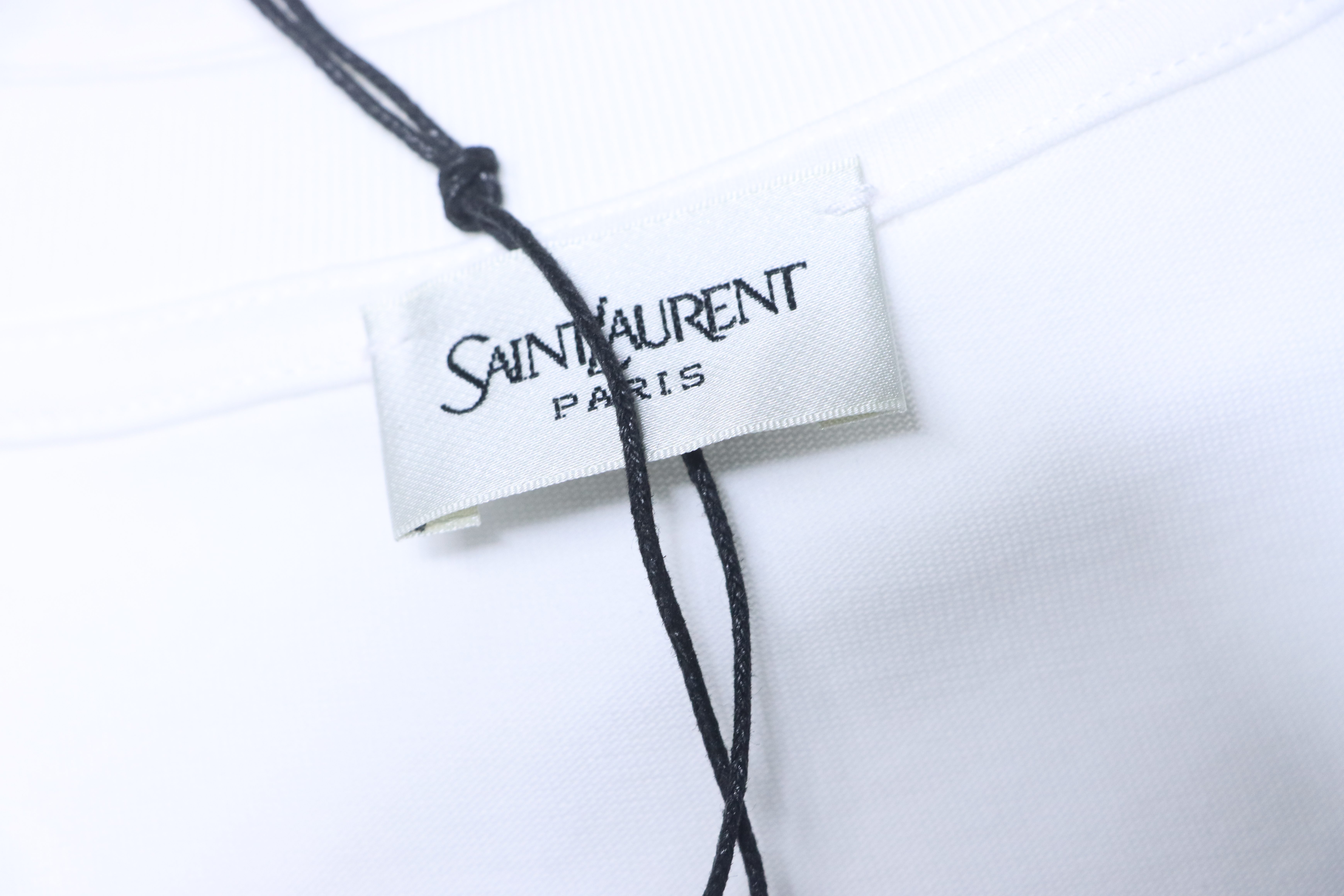    Saint Laurent Reverse Logo-Print Cotton-Jersey T-Shirt White