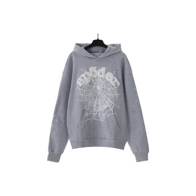 Top Quality Sp5der OG Web Hoodie Grey 01