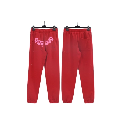 Top Quality Sp5der Worldwide Angel Sweatpants Red 01