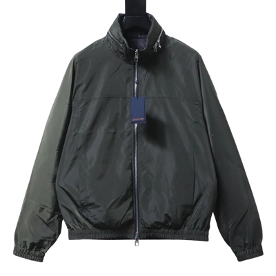 Top Quality    Louis Vuitton 26SS Monogram Reversible Hooded Jacket Green/Black 01