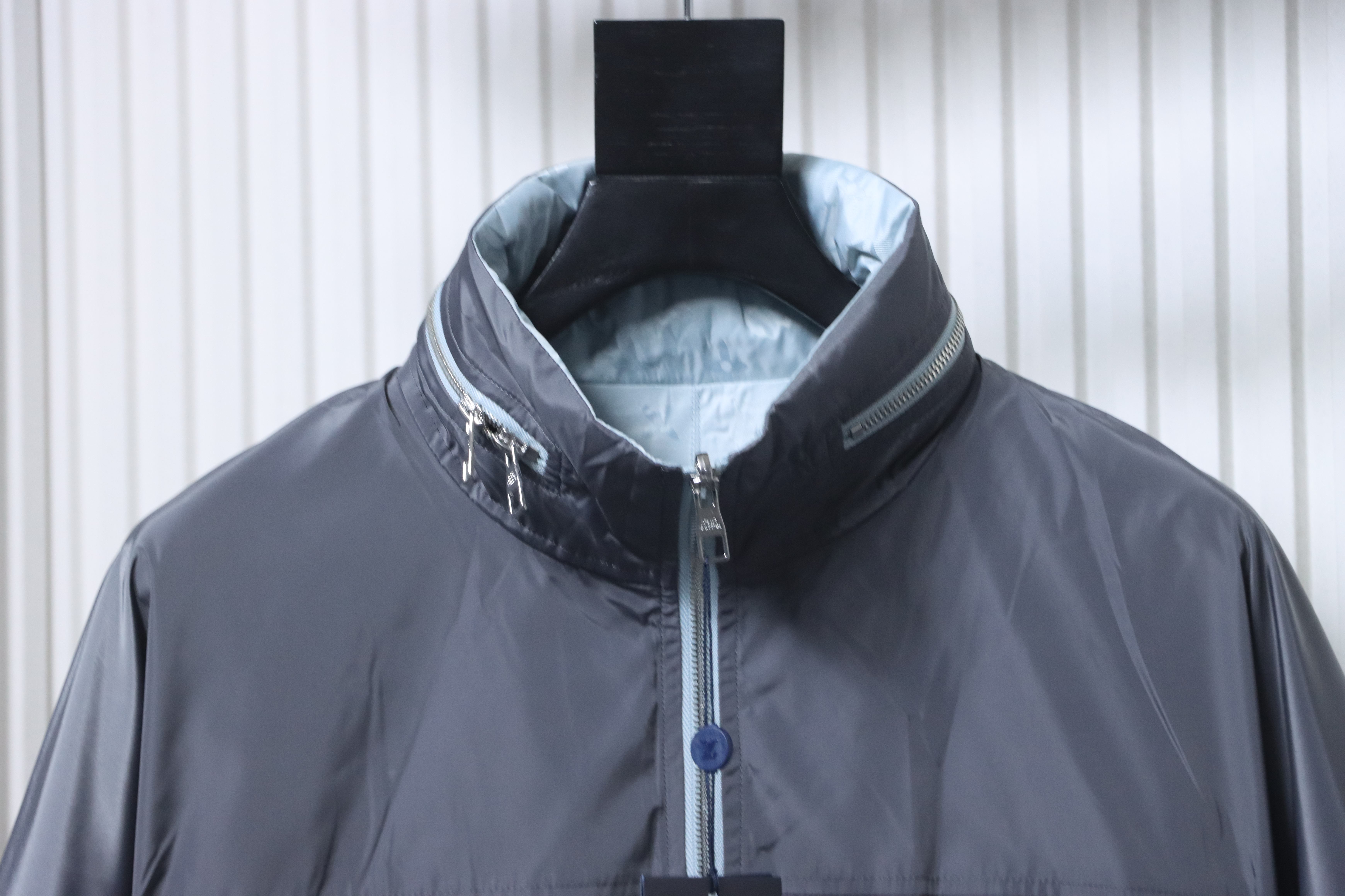    Louis Vuitton 26SS Monogram Reversible Hooded Jacket Grey/Blue