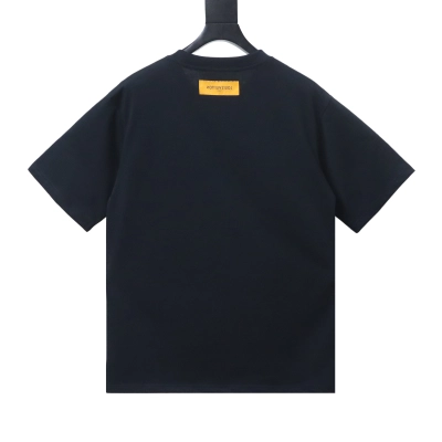    Louis Vuitton Graffiti Large Logo Print T-Shirt Black 02