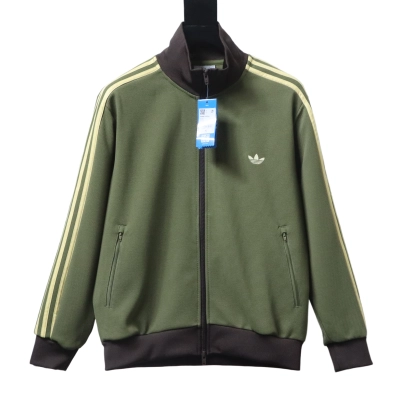 Top Quality    Adidas Originals Trefoil Logo Striped Track Jacket Black 01