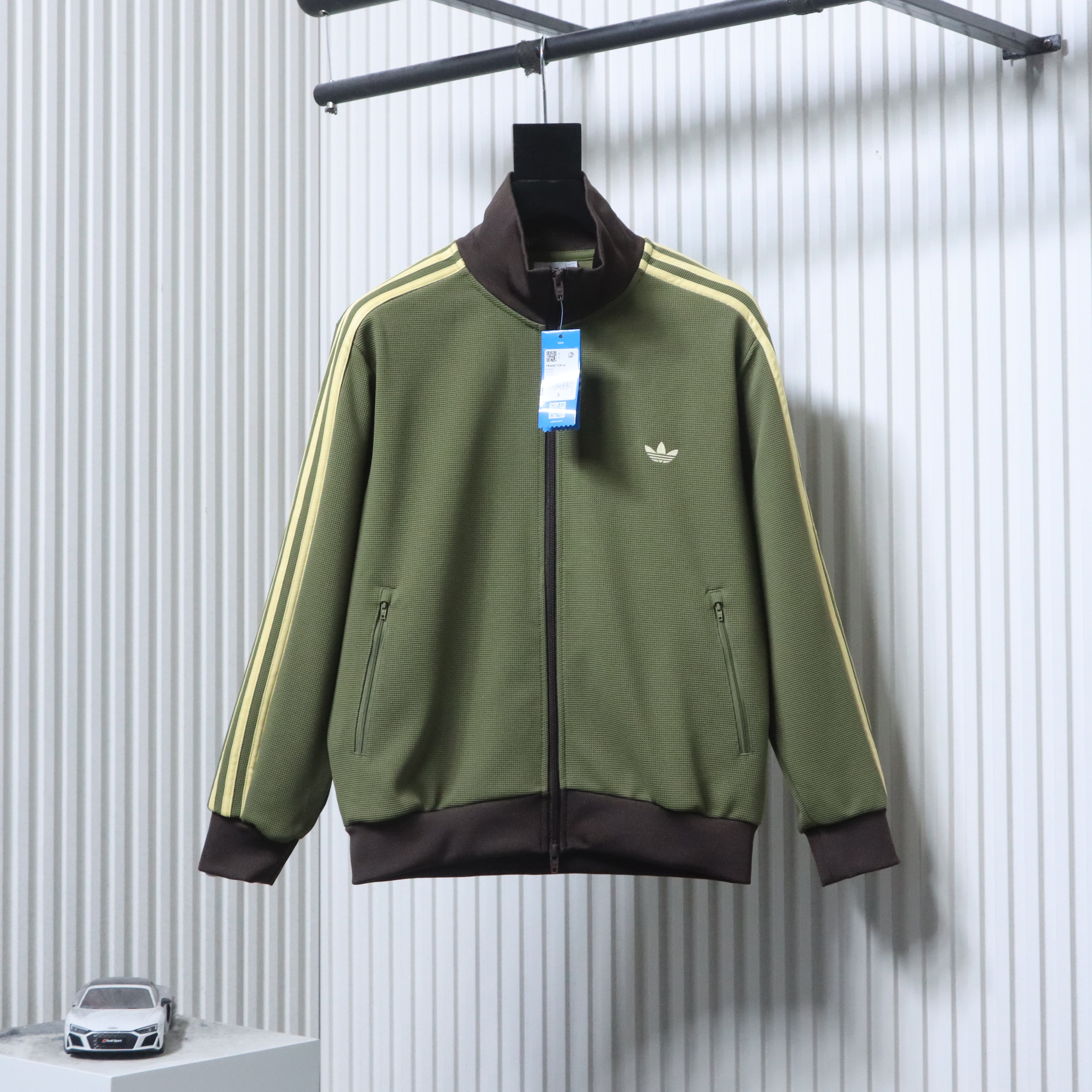   Adidas Originals Trefoil Logo Striped Track Jacket Black