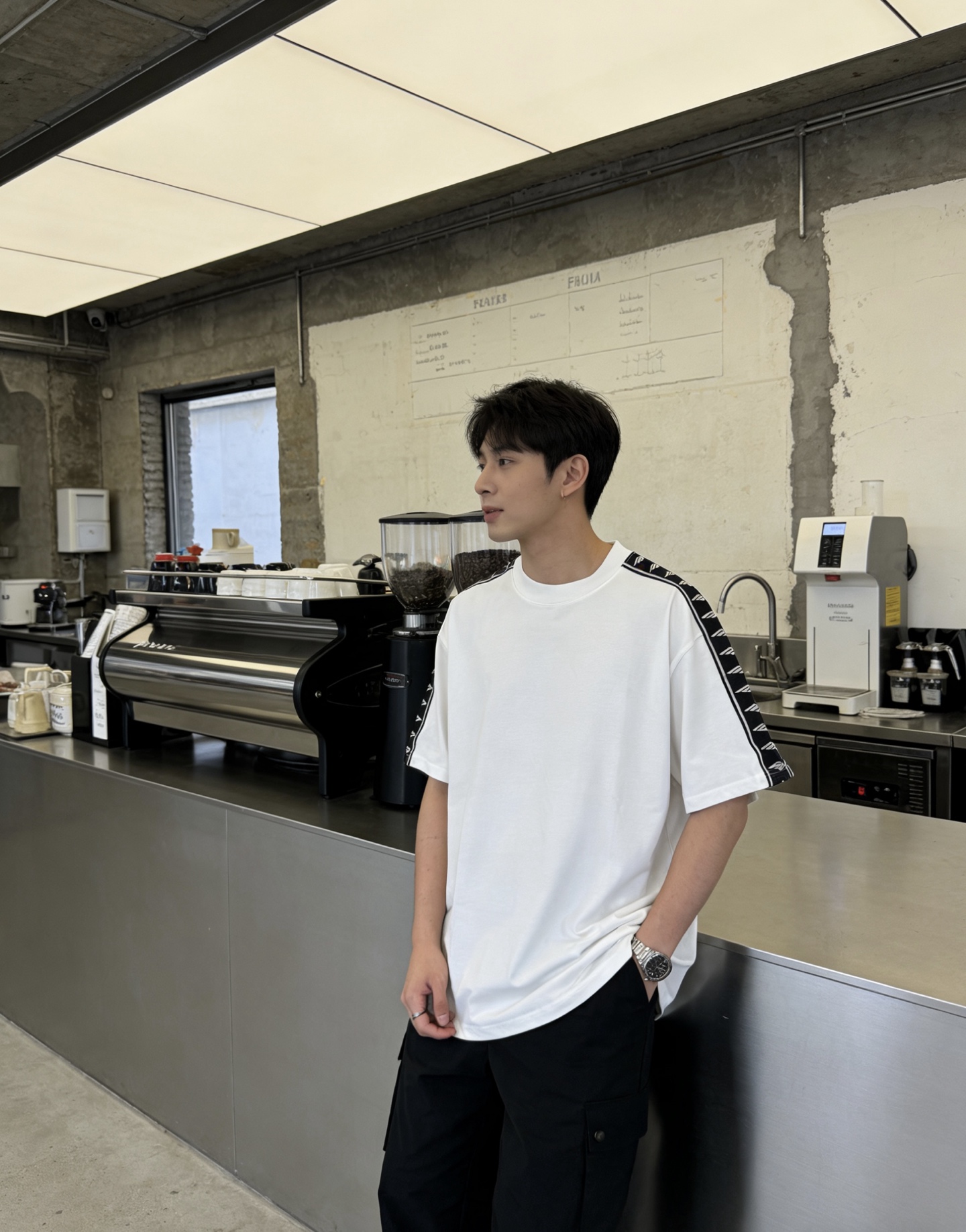    Balenciaga 26SS 3B Webbing Tape T-Shirt Black