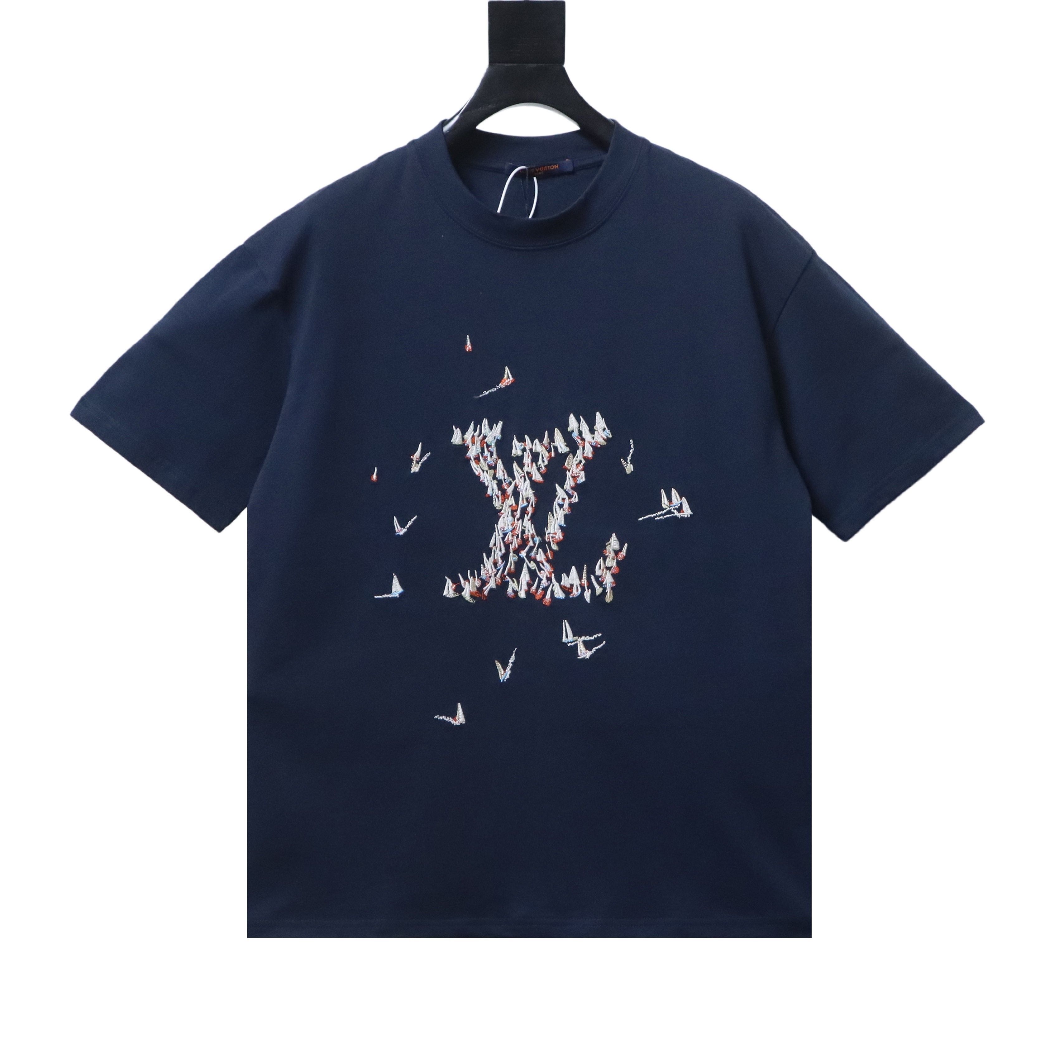 Top Quality    Louis Vuitton 26SS Sailboat Logo Embroidered T-Shirt Black