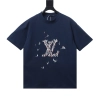 Top Quality LOUIS VUITTON Embroidered Cotton T-Shirt Navy 1AHW60