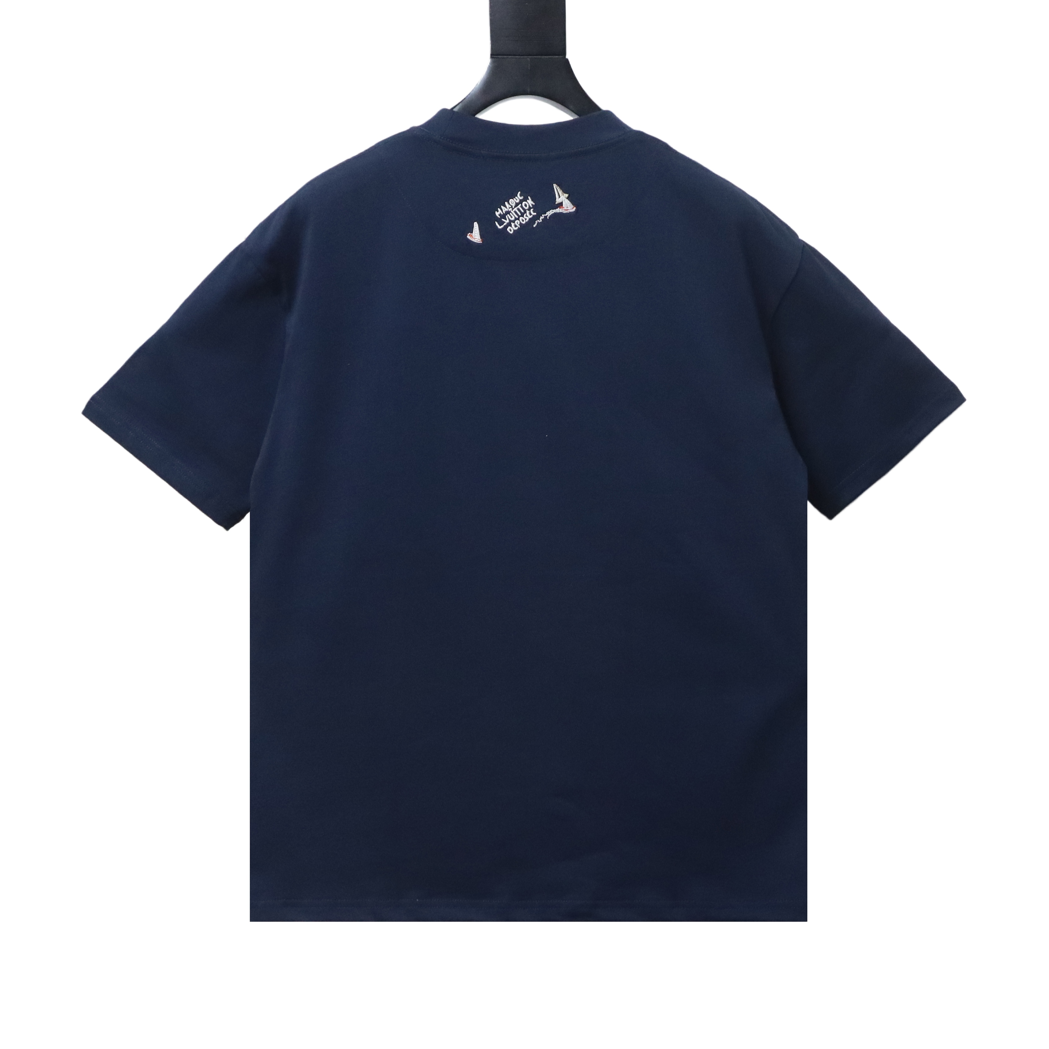 Top Quality    Louis Vuitton 26SS Sailboat Logo Embroidered T-Shirt Black