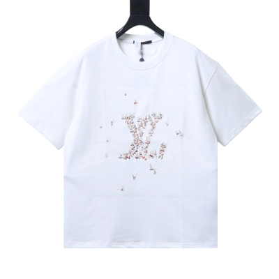 Top Quality    Louis Vuitton 26SS Sailboat Logo Embroidered T-Shirt White 01