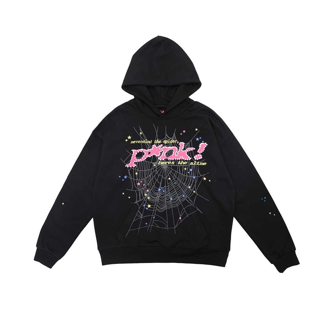     Sp5der P*nk Hoodie Black 2406-1FW210106PH-BLAC