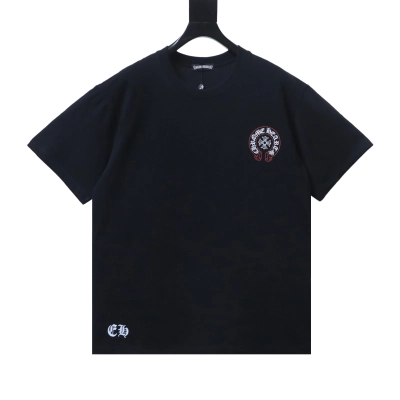 Top Quality Chrome Hearts Horseshoe-print T-shirt Black 01