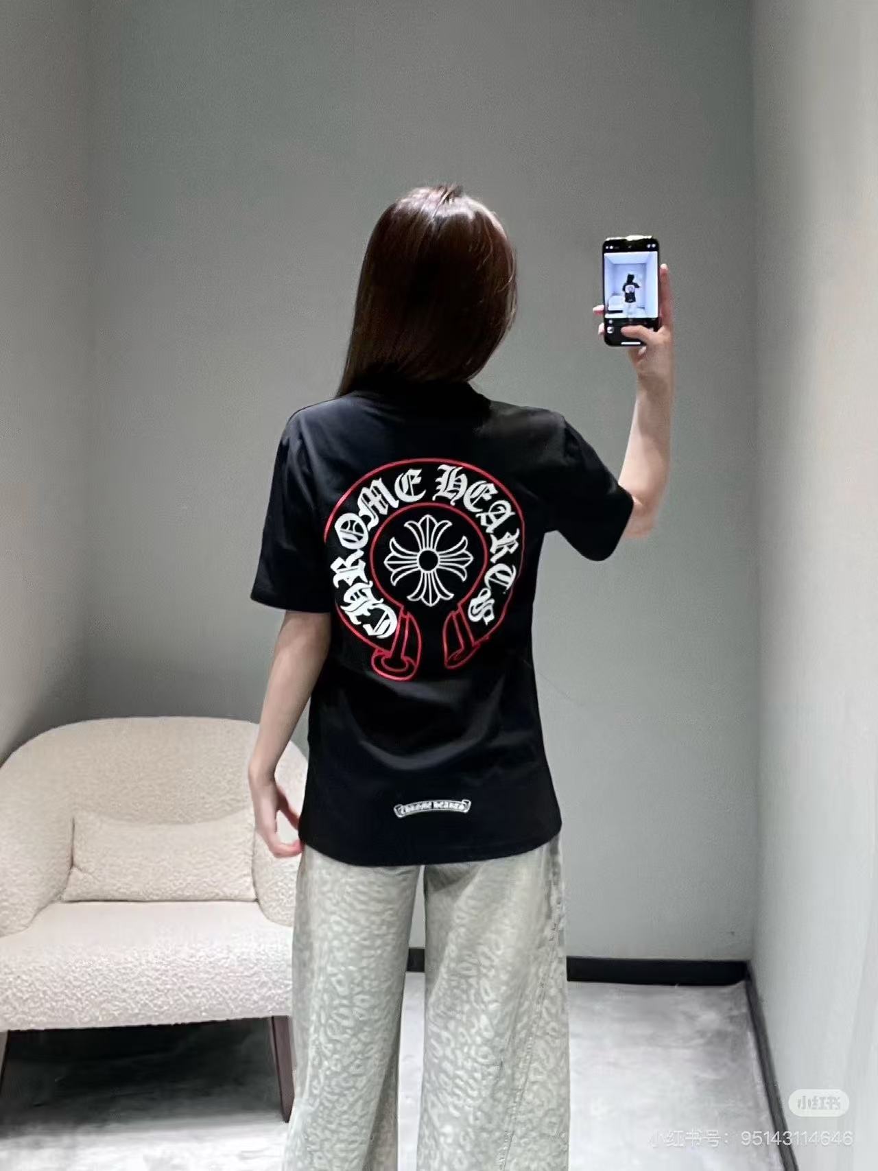     Chrome Hearts Horseshoe-print T-shirt Black