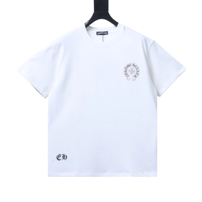 Top Quality Chrome Hearts Horseshoe-print T-shirt White 01