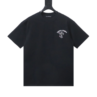 Top Quality Chrome Hearts Short-sleeved cross-stitch T-shirt Black 01