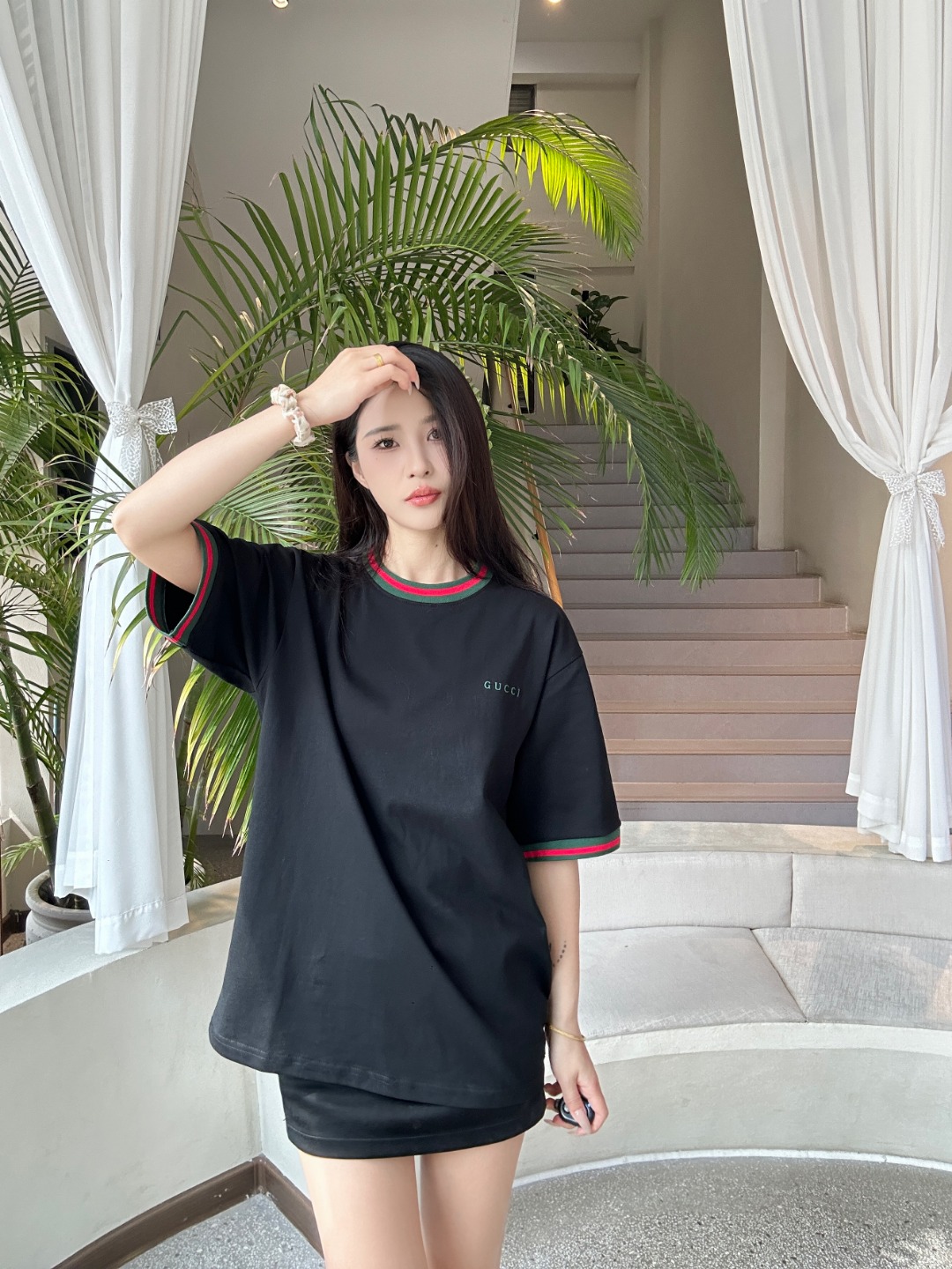 Gucci Embroidery Logo Green T-Shirt-DC2