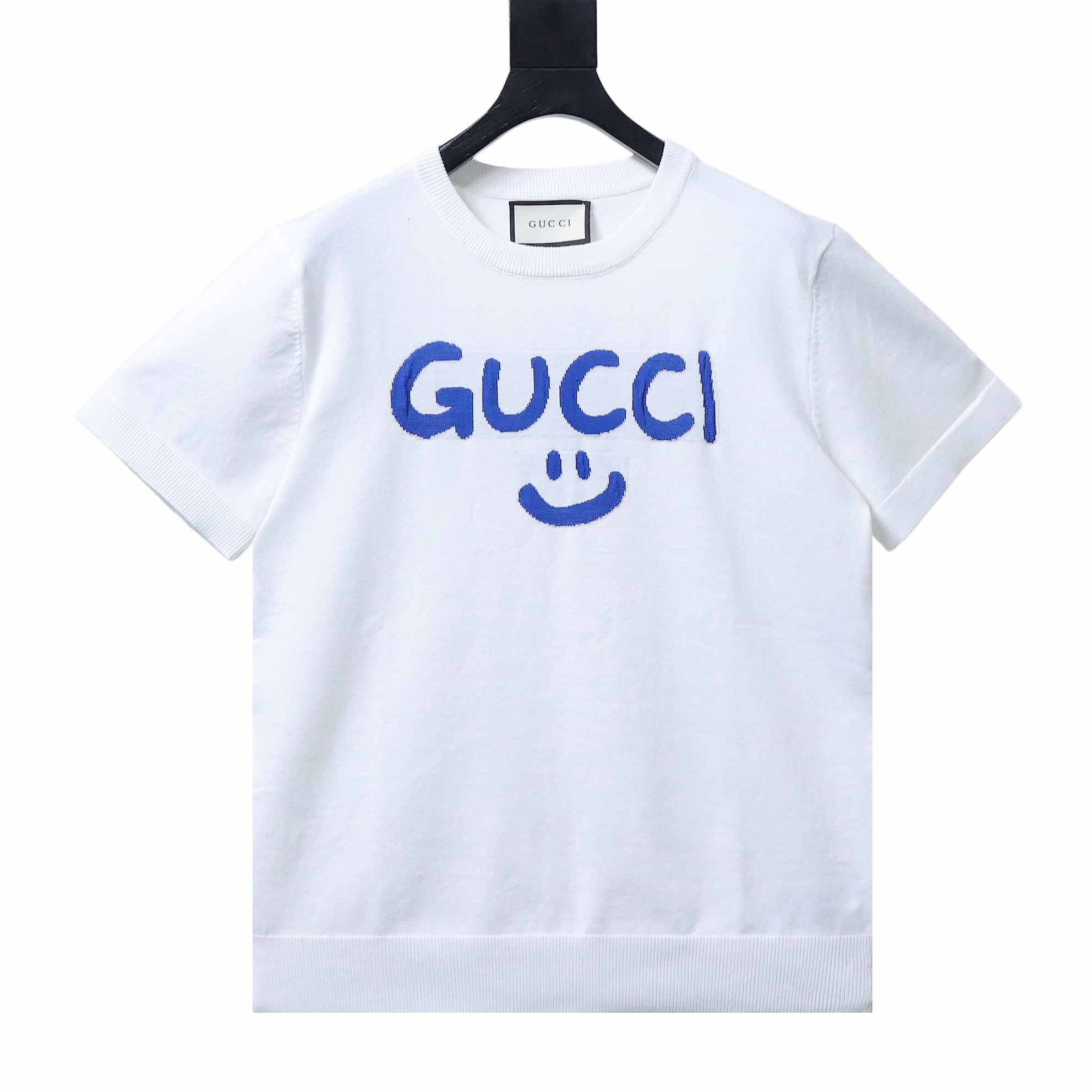     Gucci Graffiti Smiley Logo Jacquard Knit T-Shirt