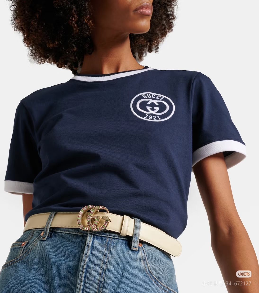     Gucci Varsity Colorblock Rib Collar 1921 GG Embroidery T-Shirt 03