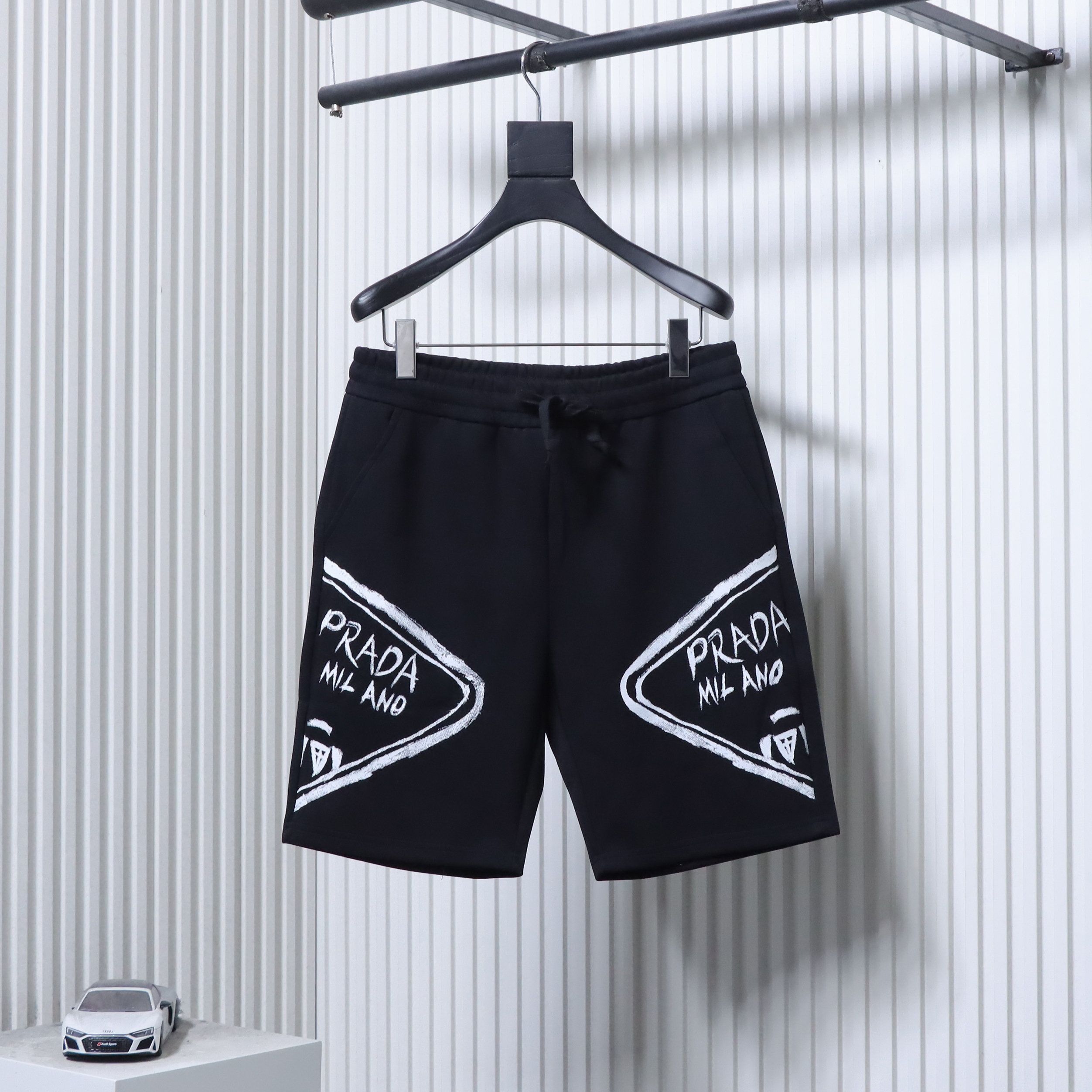 Prada Hand-Drawn Logo Shorts