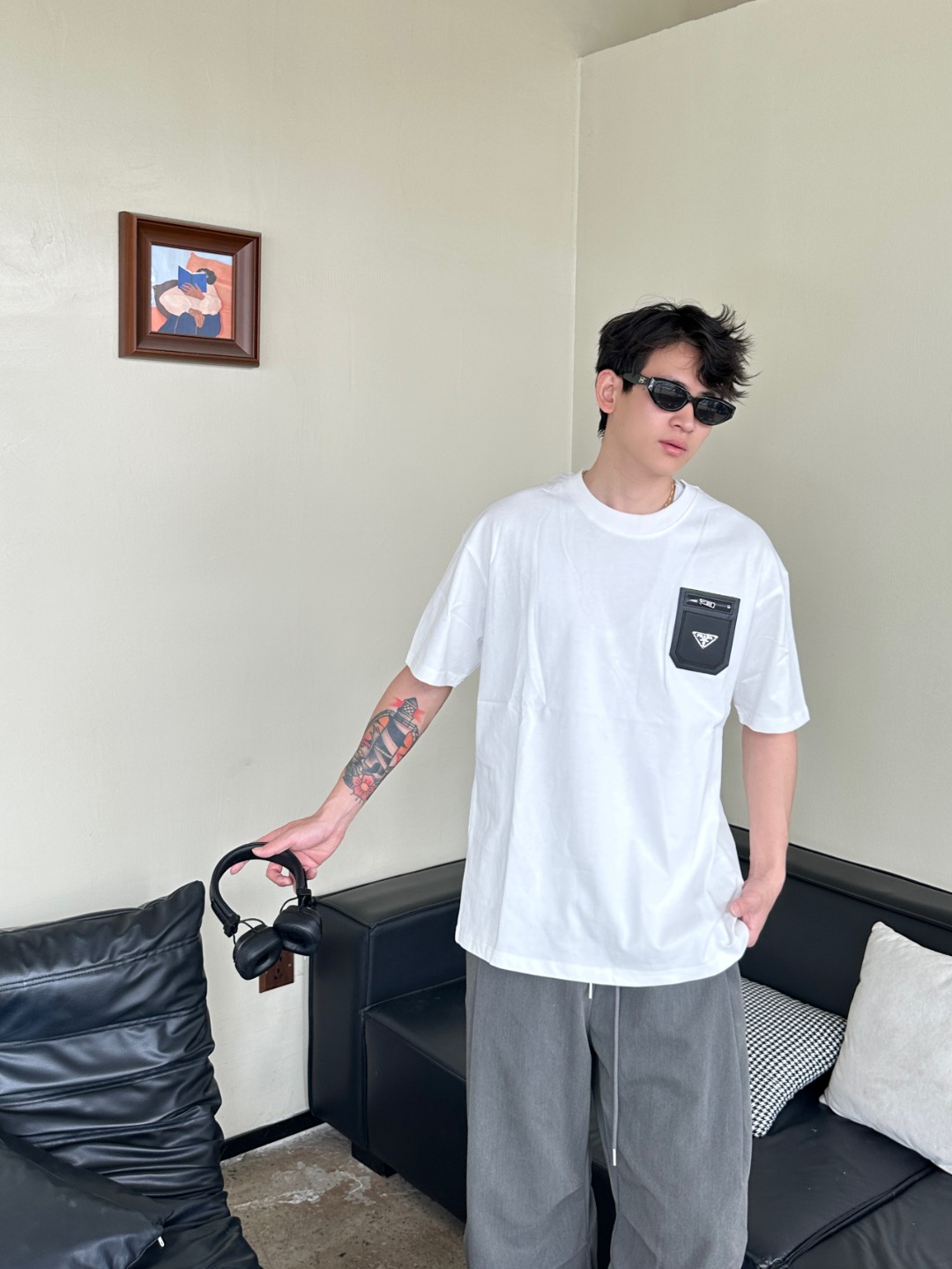  Prada Pocket Black T-Shirt