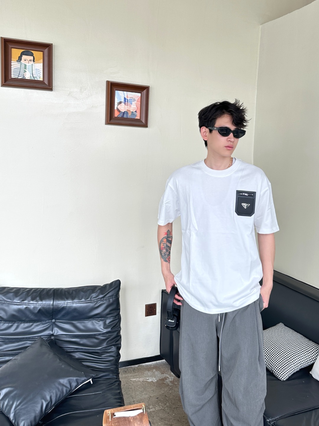  Prada Pocket Black T-Shirt