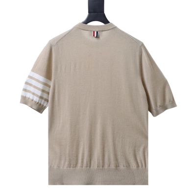 Top Quality Thom Browne 4 Bar Stripe Jersey Stitch Tee Medium Brown 02
