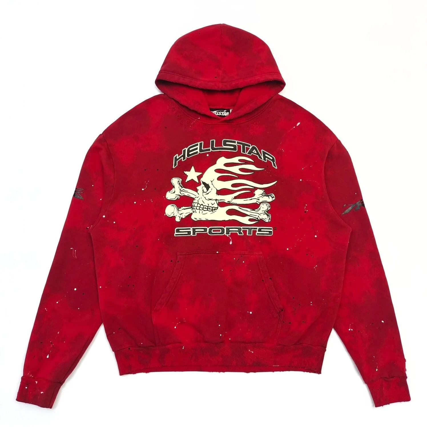 Hellstar Sports Tie-Dye Skull Hoodie Red