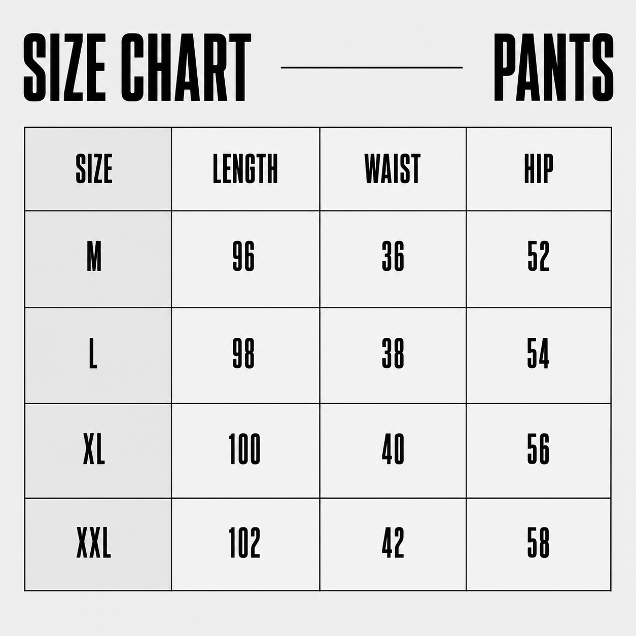 Nike Sportswear Tech Pant Size Chart