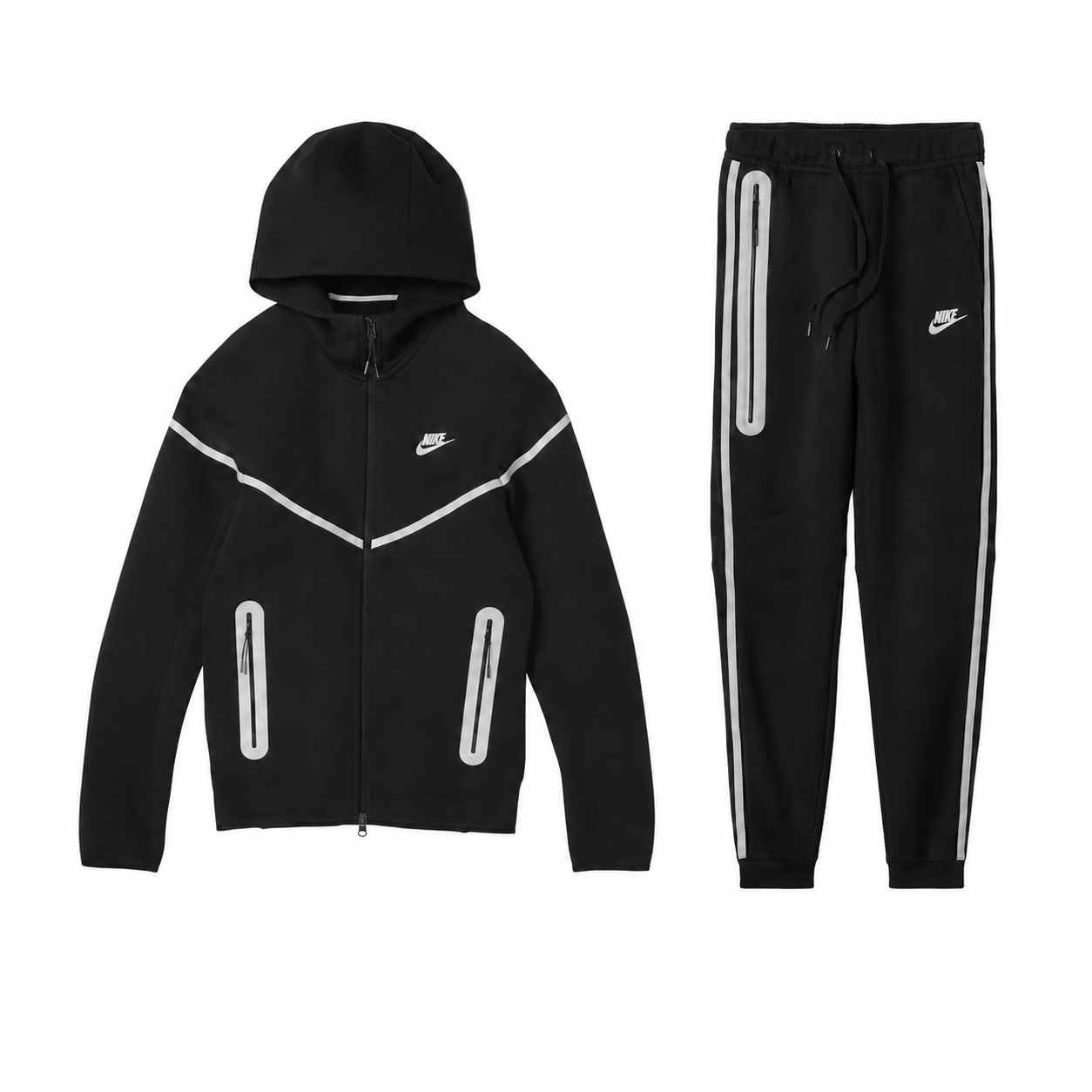 Top Quality Nike Sportswear Tech Fleece Full Zip Suit Black