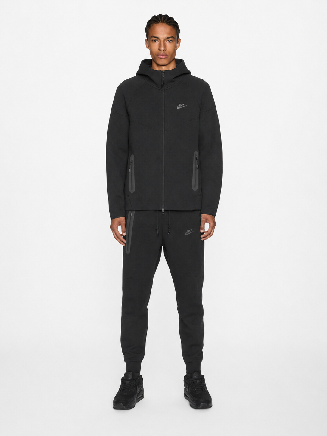 Nike Sportswear Tech Fleece Full-Zip Hoodie & Joggers Set Black FB7921-010/FB8002-010