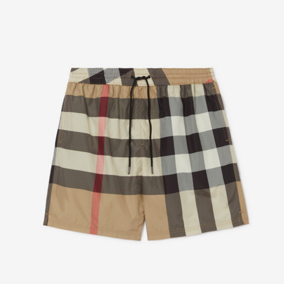 Burberry Check Drawcord Swim Shorts Archive Beige 