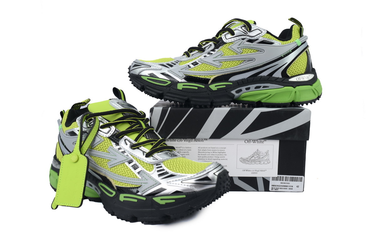    Pkgod OFF-WHITE Be Right Back Silver Green Fluo