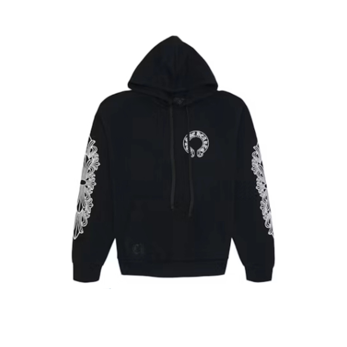 Chrome Hearts Horse Shoe Floral Hoodie Black